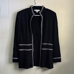 St. John Black Evening Jacket with Gray Trim Sz 10